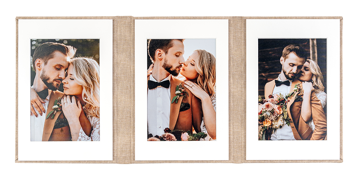Triplex-Fotoalbum -dreiteiliges, aufklappbares Album mit Hochzeitsfotos - nPhoto