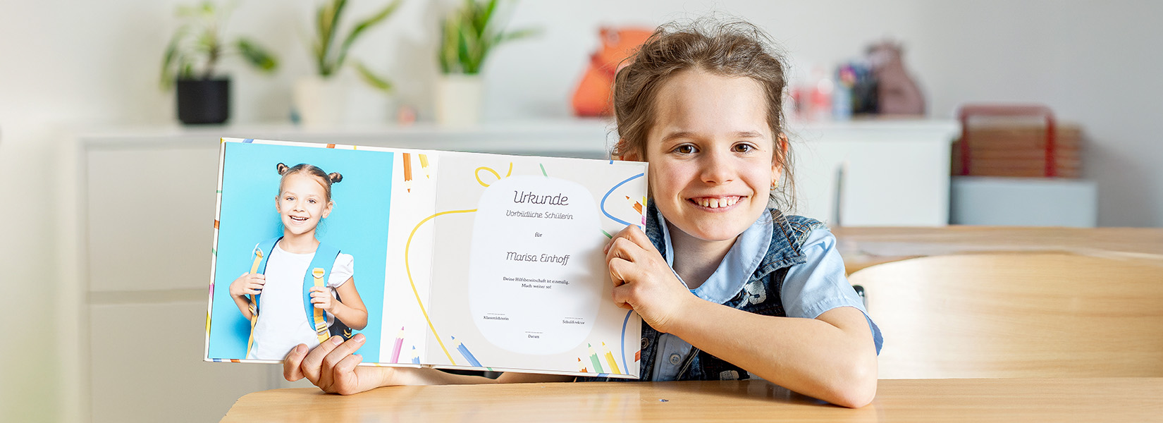 Duo Lite Album Fotoprodukt als Urkunde für Schüler