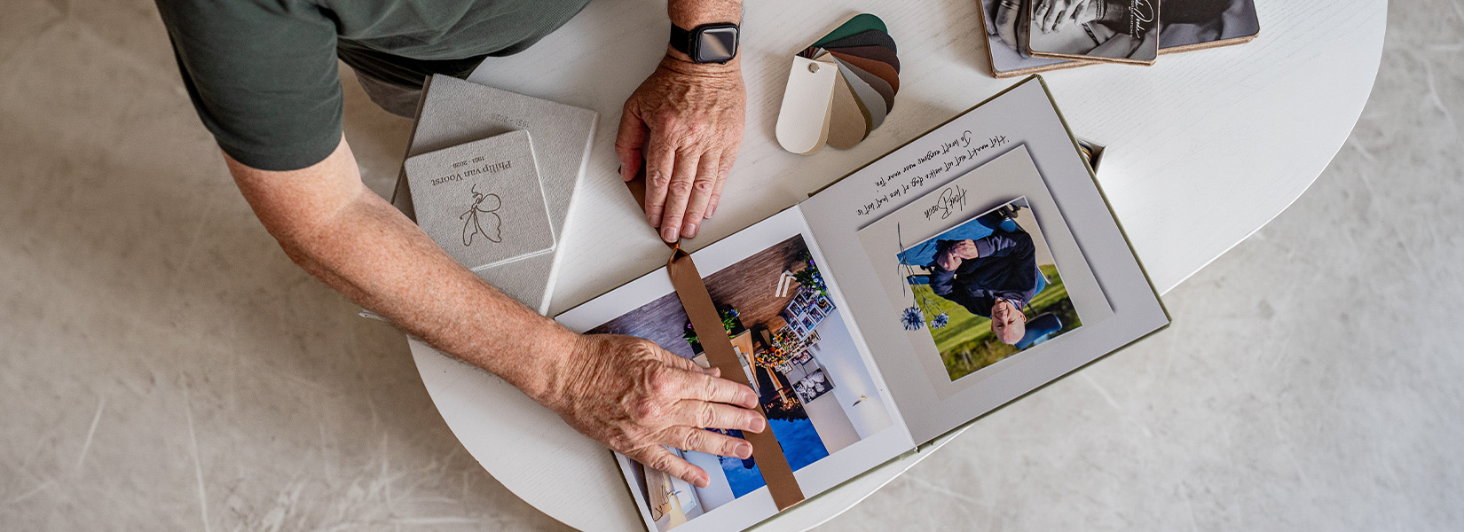 Fotoalbum mit Diskretionsband für Beerdigungsfotografen