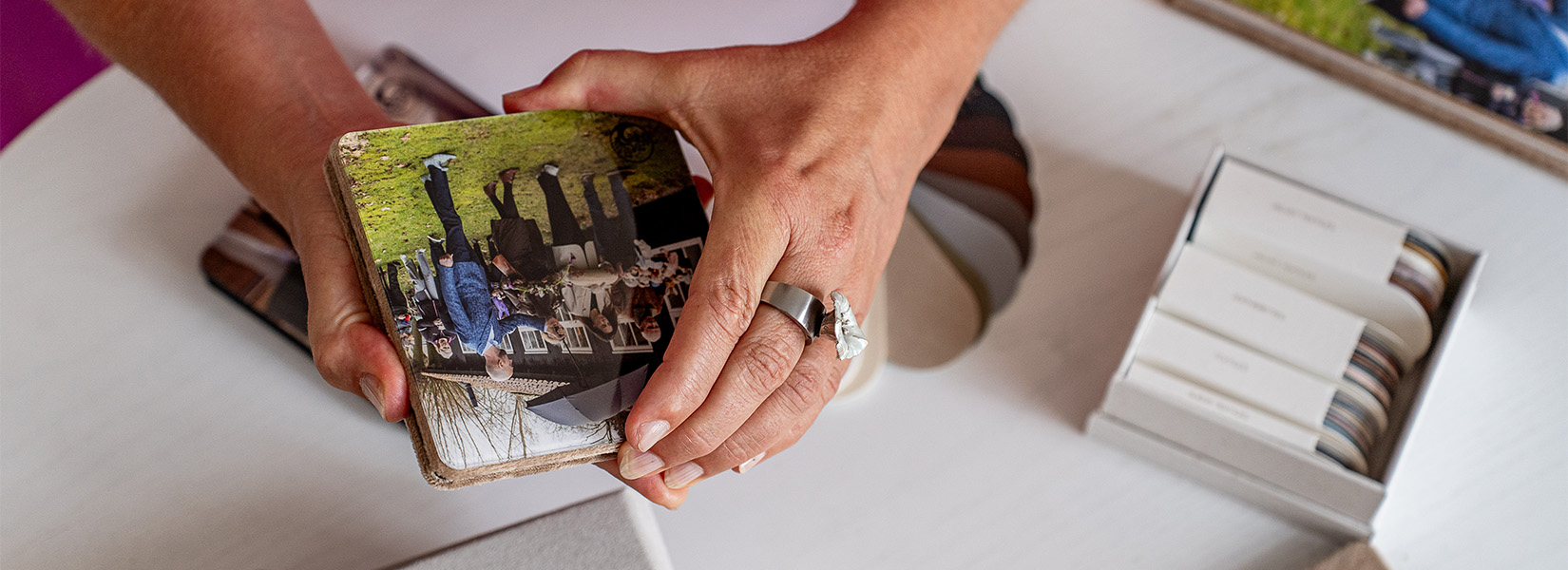 Mini-Leporello mit Acryl-Finish für Abschiedsfotografie, Trauerfeiern oder Sternenkinder