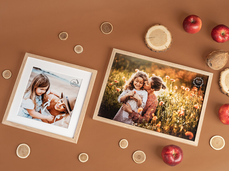 framed print in oak frame images with passepartout family phototgraphy nPhoto professional printing lab