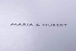 Embossing on leatherette in matte grey foil finish