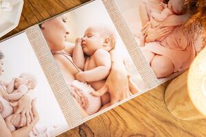 Fotoprodukte für Babyfotografen (Beige Textil Tweed, A68)