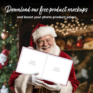 Christmas mock-up with Santa Claus