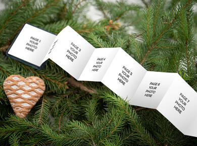 Accordion mini book mockup