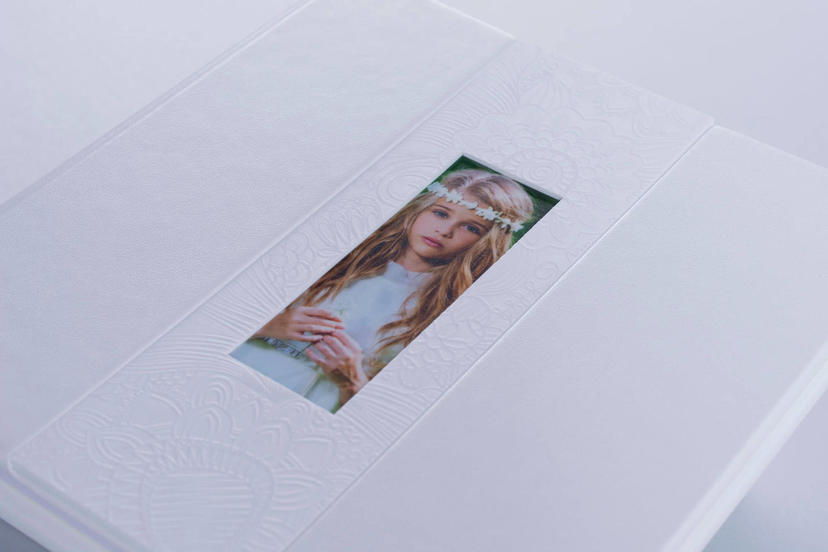 Dama Blanca acrílico cubierta boda álbum de fotos de lujo impresión artesanal laboratorio tapa dura nphoto primera comunión libro