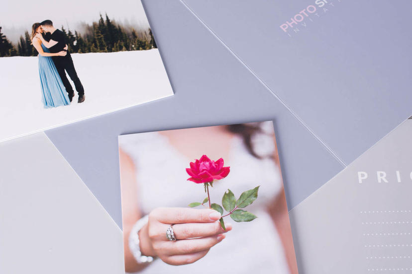 Grusskarte luxuriöse Hochzeitseinladung professionell gedruckt dicke Karte für Fotografen nPhoto 2