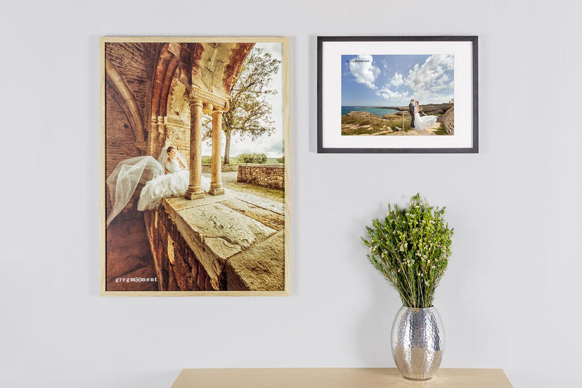 Oak Framed Print and Black Framed Print with Passepartout