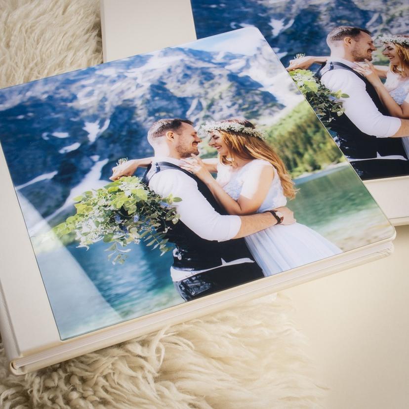 Fotoalbum Fotobuch für professionelle Hochzeitsfotografen Albumbox USB Set Acrylglascover professionelles fotolabor npHoto