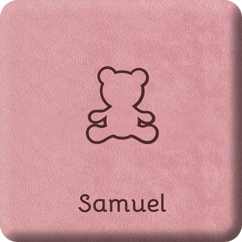 Ourson Sympathique W32 sur Textile V11 Velours Rose Doux