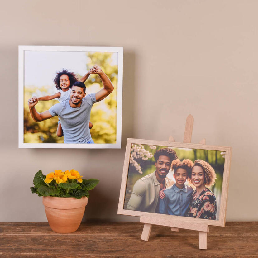 Framed Print Family Photography Wooden Easel Stand 