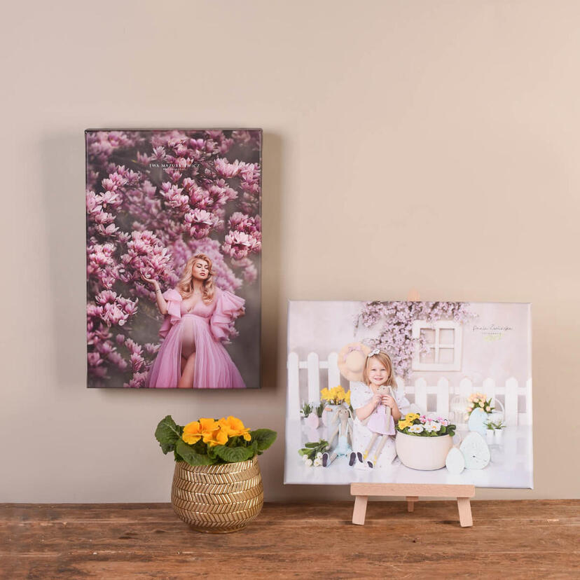Canvas Wall Decor for Professional Photographers on Wooden Easel Stand