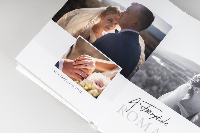 Komplett bedrucktes Cover eines Fotoalbums für professionelle Fotografen nPhoto