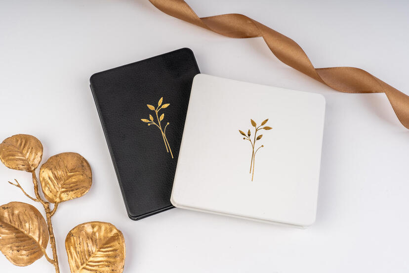 gilded accordion mini books leatherettes