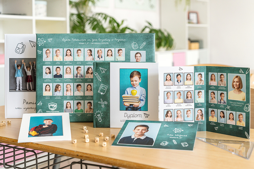 Zestaw fotoproduktów z kolekcji szkolnej 