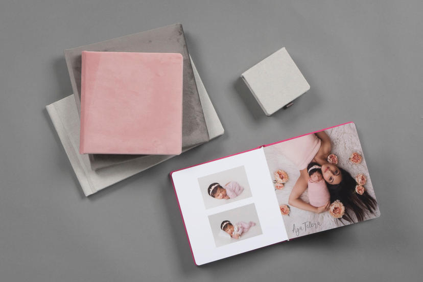 velvet and suede textile photo album printing lab