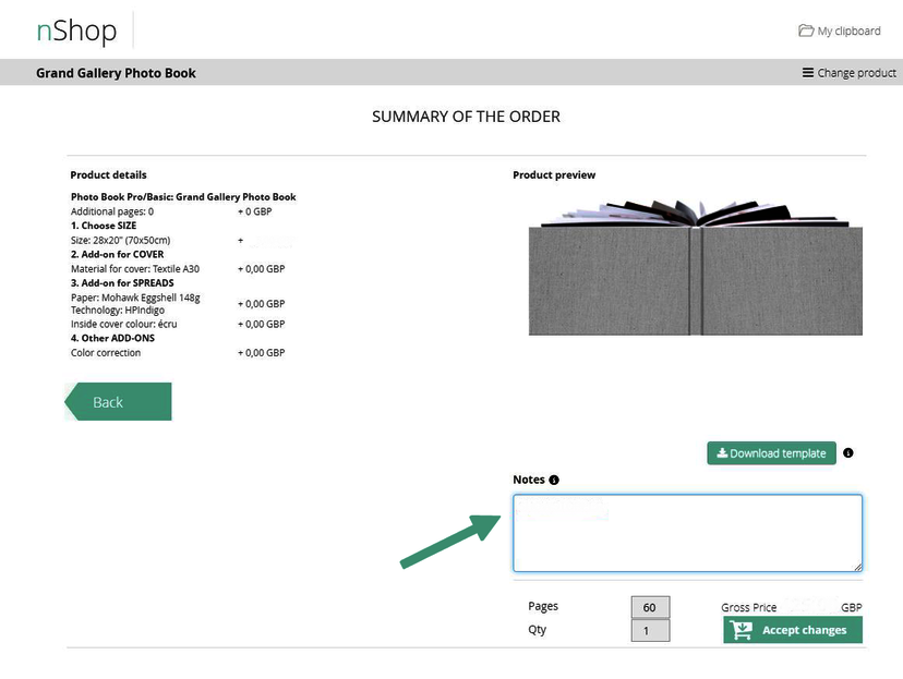 Leave discount code in the 'Notes' section and add the configured product to your cart