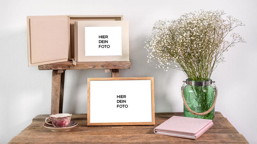 Deine Fotos als Mockup: Foto im Rahmen oder in einer Passepartout Box
