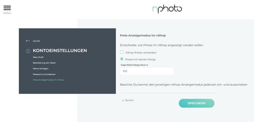 Preis-Anzeigemodus