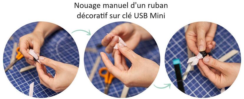 Nouage manuel d'un ruban décoratif