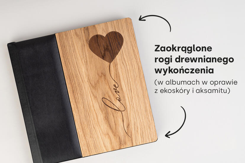 Fotoalbum z drewnianym wykonczeniem