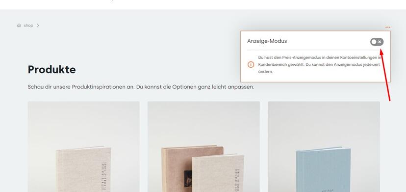 Preis-Anzeigemodus