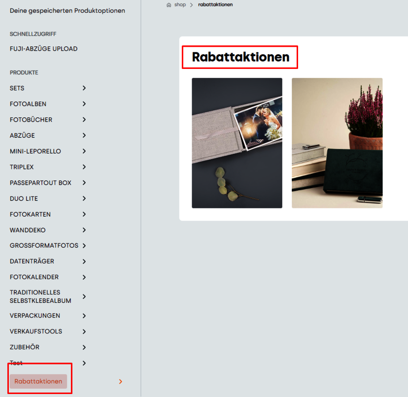 Sonderangebote auf Fotoprodukte