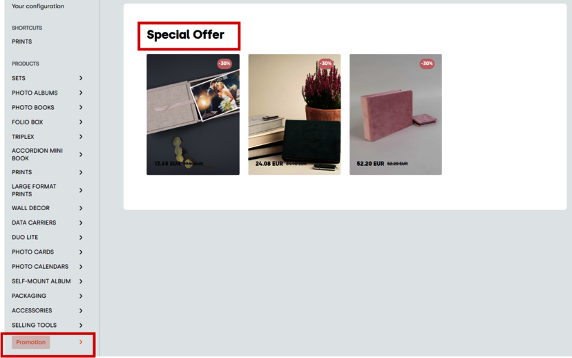 promotion in the nShop