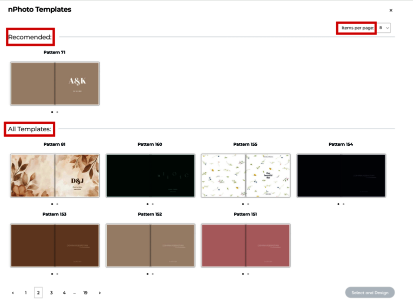 templates in the online creator