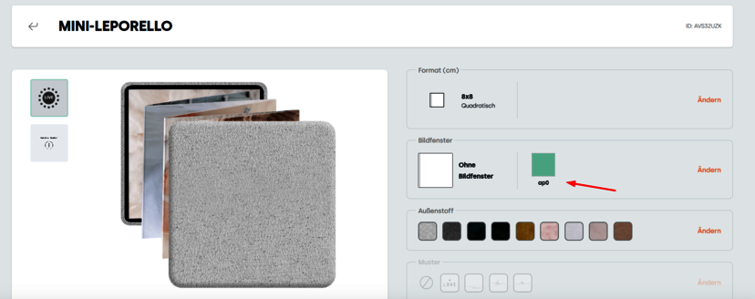 Bildfenster-Auswahl im Shop