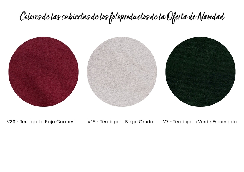 Colores de las cubiertas de los fotoproductos de la Oferta de Navidad