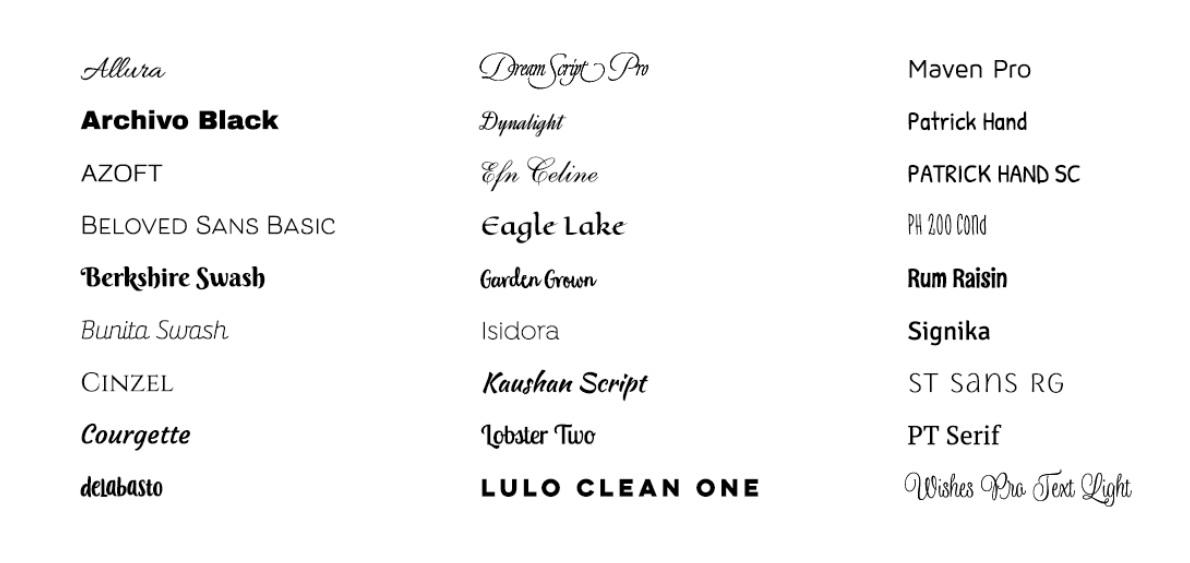 list of fonts available on logo design studio pro se