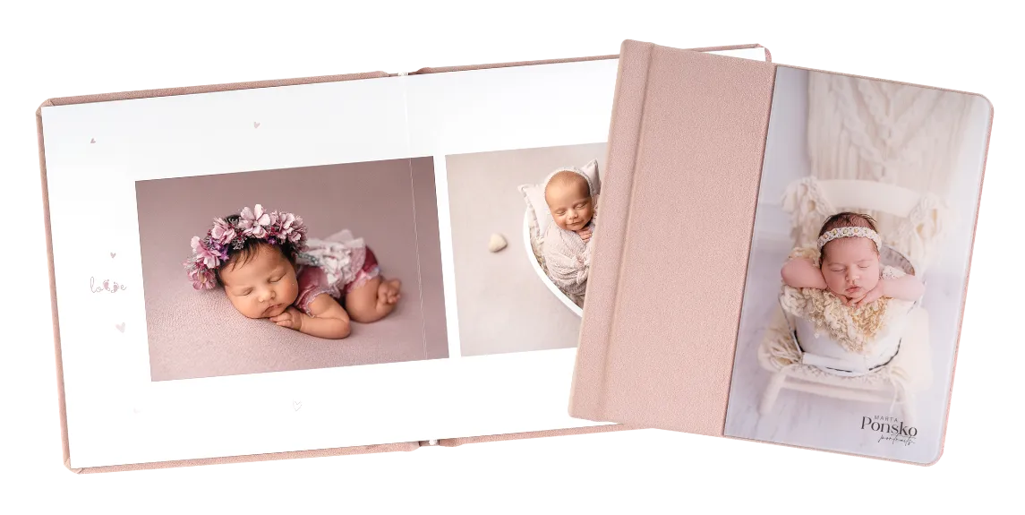Album photo enfant nPhoto, élégante collection bébé avec photos de nouveau-né et couverture pastel
