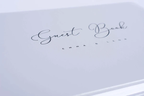 Exclusive custom logo on the cover photo album gray grey nphoto printing lab for professional photographers guest book