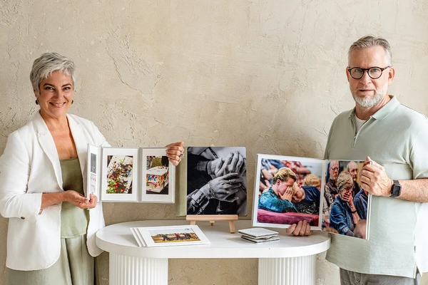 Boukje Canaan and Rob de Joode presenting Farewell Collection products